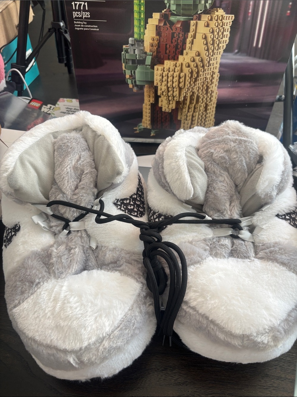 Cozy Plush Gray & White Kids Mittens - Soft Winter Hand Warmers